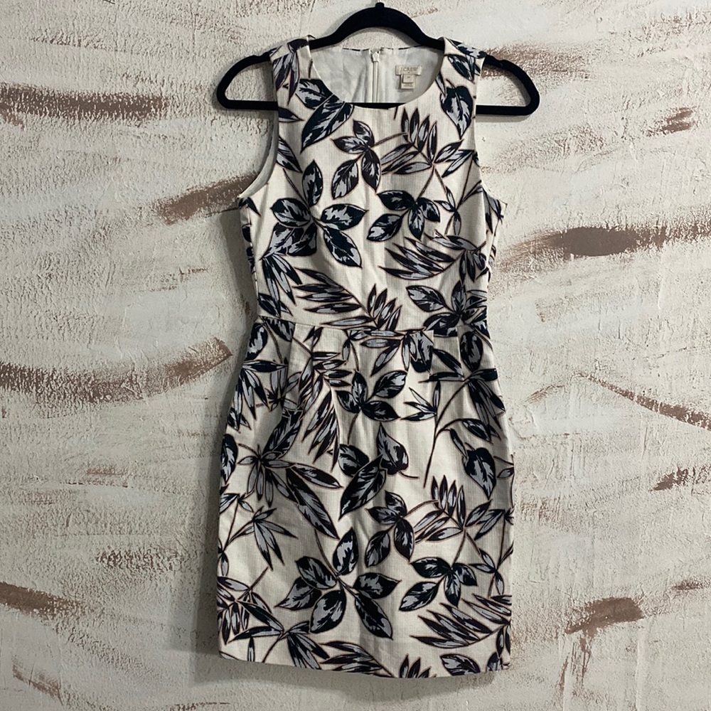 J. Crew Leaf print Sheath Dress